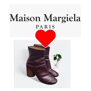 Vintage Maison Martin Margiela Tabi Leather Ankle Boots Size EU 37/US 6.5